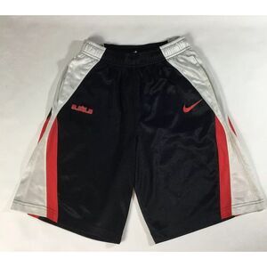 Nike Youth sport shorts black white red 100% polyester Size L 27/28 waist‎